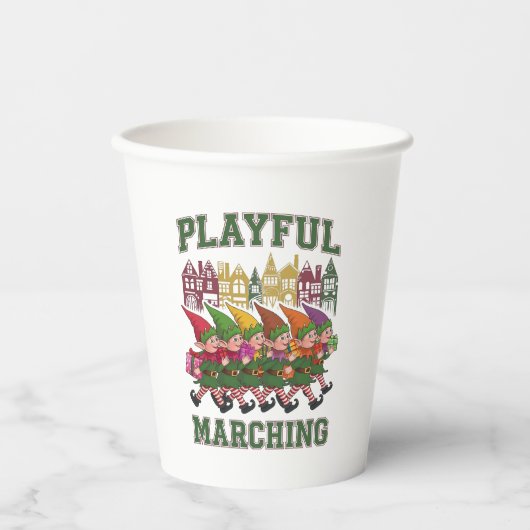 クリスマス小妖精や小人パレード 紙コップ (正面)