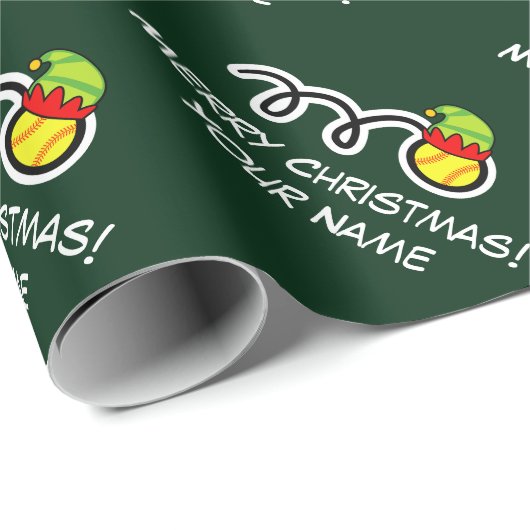 クリスマス小妖精や小人パーソナライズされたソフおもしろいトボール ラッピングペーパー (ロールコーナー)