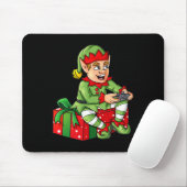 クリスマス小妖精や小人ビデオゲーマーコントローラボーイズ子供Xma マウスパッド (マウス)