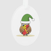 クリスマス小妖精や小人フクロウとプレゼント オーナメント (裏面)