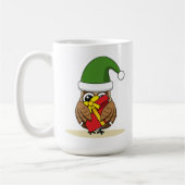 クリスマス小妖精や小人フクロウとプレゼント コーヒーマグカップ (左)