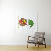 クリスマス小妖精や小人フクロウとプレゼント タペストリー (インサイチュ(横))