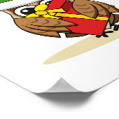 クリスマス小妖精や小人フクロウとプレゼント ポスター (角)