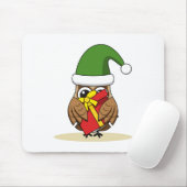 クリスマス小妖精や小人フクロウとプレゼント マウスパッド (マウス)