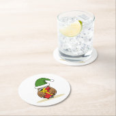 クリスマス小妖精や小人フクロウとプレゼント ラウンドペーパーコースター (インサイチュ)