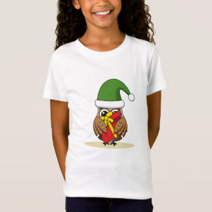 クリスマス小妖精や小人フクロウとプレゼント Tシャツ