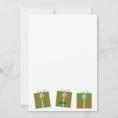 クリスマス小妖精や小人フラットカード – シェブロンのギフトパッケージ シーズンカード (裏面)