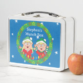 クリスマス小妖精や小人ブロンドヘア メタルランチボックス (インサイチュ)