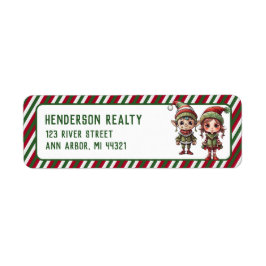 クリスマス小妖精や小人ホリデイ差出人住所 ラベル