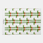 クリスマス小妖精や小人ホリデーエルフィングクルーフェスティバルおもしろい キッチンタオル (横)