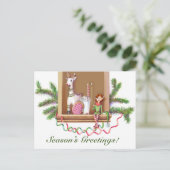 クリスマス小妖精や小人ホリデーカード シーズンポストカード (スタンド正面)