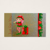 クリスマス小妖精や小人ホリデーギフトカードジャストユー金ゴールド (正面)