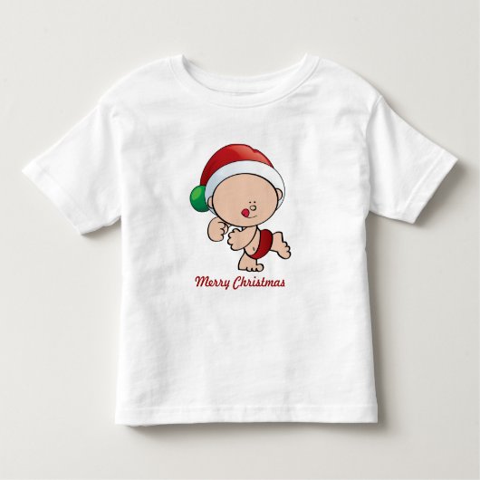 クリスマス小妖精や小人ホリデーティーシャツ トドラーTシャツ (正面)