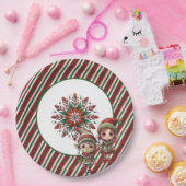 クリスマス小妖精や小人ホリデーパーティー ペーパープレート (パーティー)