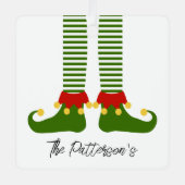 クリスマス小妖精や小人ホリデーファミリーネームフェスティバルおもしろい メタルオーナメント (正面)