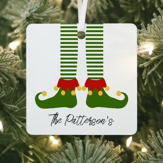 クリスマス小妖精や小人ホリデーファミリーネームフェスティバルおもしろい メタルオーナメント (インサイチュ)