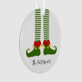 クリスマス小妖精や小人ホリデーファミリー名フェスティバルおもしろい オーナメント (正面)