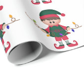 クリスマス小妖精や小人ホリデーラッピング紙 ラッピングペーパー (ロールコーナー)