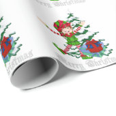 クリスマス小妖精や小人ホリデーラッピング紙 ラッピングペーパー (ロールコーナー)