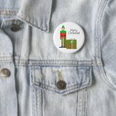 クリスマス小妖精や小人ボタン – ストライプのギフトパッケージ 缶バッジ (インサイチュ)