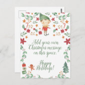 クリスマス小妖精や小人ボーイはがき ポストカード (正面/裏面)