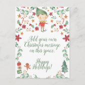 クリスマス小妖精や小人ボーイはがき ポストカード (正面)