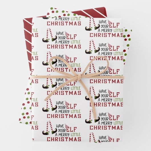 クリスマス小妖精や小人メリーリトルクリスマス ラッピングペーパーシート (インサイチュ)