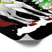 クリスマス小妖精や小人ライディングトナディアホース雪だるまクリスマスT ポスター (角)