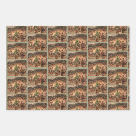 クリスマス小妖精や小人ラッピング紙セット2 ラッピングペーパーシート