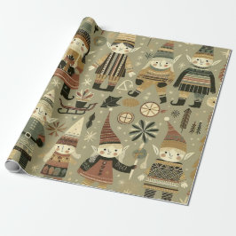 クリスマス小妖精や小人ラッピング紙 ラッピングペーパー