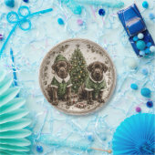 クリスマス小妖精や小人ラブラドールリトリエバーパピー ペーパープレート (パーティー)