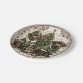 クリスマス小妖精や小人ラブラドールリトリエバーパピー ペーパープレート (アングル)