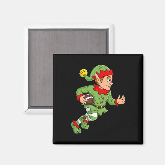 クリスマス小妖精や小人ランニングサッカーのバックボーイズキッズファミ マグネット (正面/裏面)