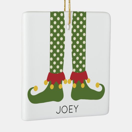 クリスマス小妖精や小人レギンスキッズNAME休日おもしろい セラミックオーナメント (右)