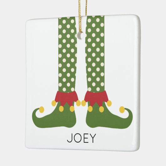 クリスマス小妖精や小人レギンスキッズNAME休日おもしろい セラミックオーナメント (左)