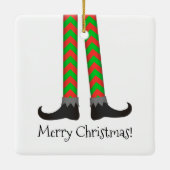 クリスマス小妖精や小人レッグオーナメント – シェブロンの衣装 セラミックオーナメント (裏面)