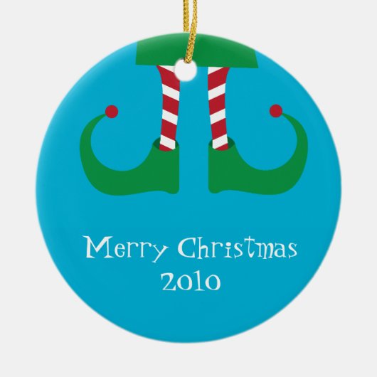 クリスマス小妖精や小人レッグオーナメント セラミックオーナメント (正面)