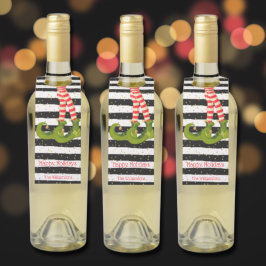 クリスマス小妖精や小人レッグストライプオンMSホリデイ ボトルネックタグ