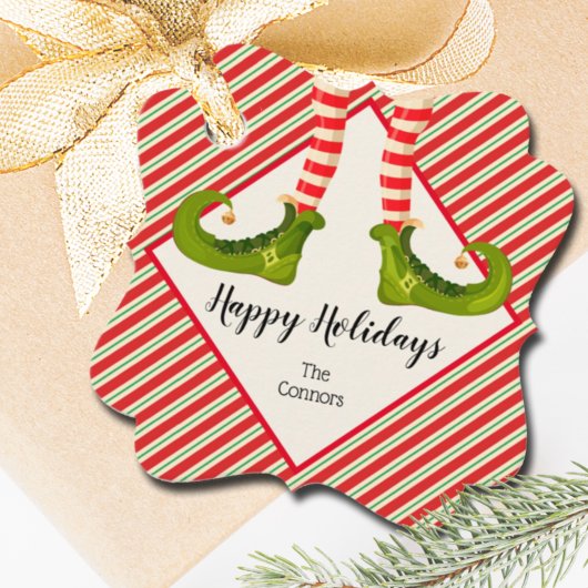 クリスマス小妖精や小人レッグストライプズホリデイ フェイバータグ