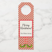 クリスマス小妖精や小人レッグホリデイ ボトルネックタグ (正面)