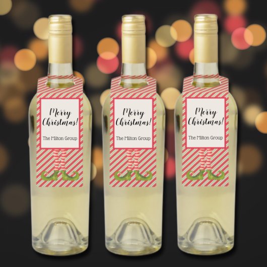 クリスマス小妖精や小人レッグホリデイ ボトルネックタグ