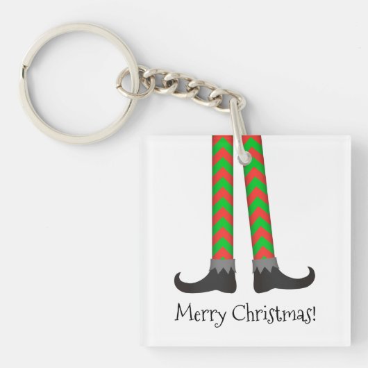 クリスマス小妖精や小人レッグKeychain - Chevron Costume キーホルダー (正面)