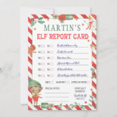 クリスマス小妖精や小人レポートカード 招待状 (正面)
