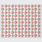 クリスマス小妖精や小人ワンフォトエルフかわいいことわざ ラッピングペーパー (フラット)