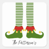 クリスマス小妖精や小人休日応援名フェスティバルおもしろい スクエアシール (正面)