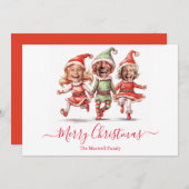 クリスマス小妖精や小人写真 シーズンカード (正面/裏面)