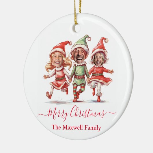 クリスマス小妖精や小人写真 セラミックオーナメント (左)