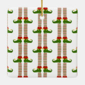 クリスマス小妖精や小人名フェスティバル休日おもしろい セラミックオーナメント (裏面)