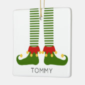 クリスマス小妖精や小人名フェスティバル休日おもしろい セラミックオーナメント (左)