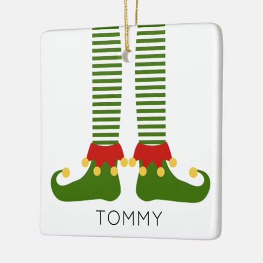 クリスマス小妖精や小人名フェスティバル休日おもしろい セラミックオーナメント (左)